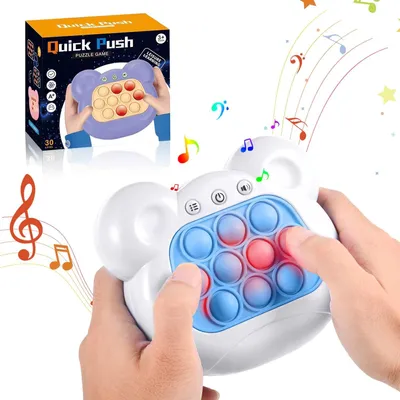 Produktbild von Pop It Fidget Toys Elektronisches Sensorspiel Quick Push Spielzeug Squeeze Toys Bubble Sensory Fidget Toy für Erwachsene Kinder frühe Entwicklung und Konzentrationstraining-Weiß