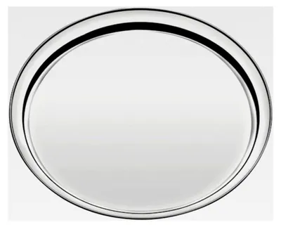 Produktbild von Rundes Serviertablett aus Edelstahl, 35 cm, spülmaschinenfest, rostfrei