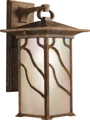 Produktbild von Außenlampe Wand Aluminium Glas H: 38,6 cm IP44 in Kupfer Antik E27 Vintage Design Wandlampe außen