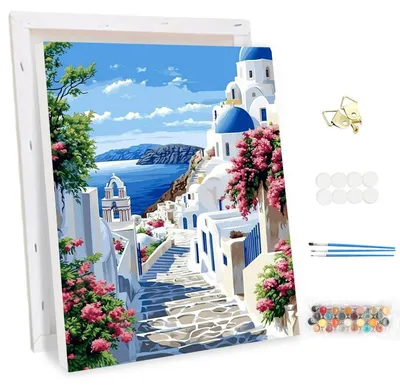 Produktbild von Malen nach Zahlen Set Erwachsene mit Rahmen, DIY Landschaft Ölgemälde Kit 30x40cm