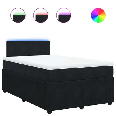 Produktbild von Boxspringbett mit Matratze Schwarz 120x200 cm Samt