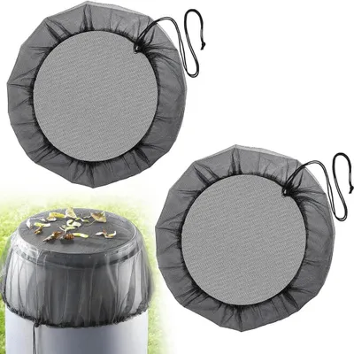 Imagen del producto de Red de protección para depósitos de agua de lluvia, ajustable, 2 unidades, diámetro de 97 cm, protege contra insectos y hojas