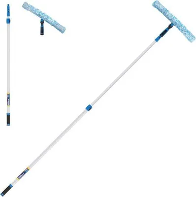 Immagine prodotto di Detergente per finestre Famanu, 18", con manico e asta telescopica Connect & Clean da 8'