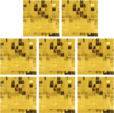 Immagine prodotto di 8pcs Glitter pannelli di sfondo Foursquare paillettes muro sfondo per compleanno matrimonio festa decorazione oro