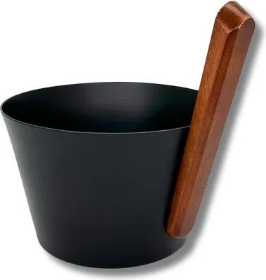 Produktbild von Sauna Aufgusskübel / Saunaeimer schwarz Aluminium gerader Griff