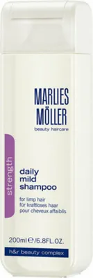 Zdjęcie produktu dla Marlies Möller Strength Daily Mild Shampoo, 200 ml, Szampon, Użytkownicy nieprofesjonalni, Kobiety, Cienkie włosy, Wszystkie kolory