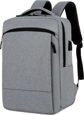 Immagine prodotto di Zaino da viaggio classico da uomo, zaino da lavoro e da scuola, con porta USB, capiente, impermeabile, alla moda, grigio