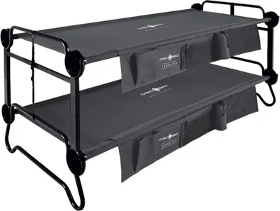 Produktbild von Etagenbett Feldbett Disc-O-Bed XL anthrazit + Seitentasche Campingbett Sitzbank