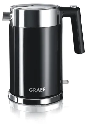 Productafbeelding van GRAEF roestvrijstalen waterkoker WK62, zwart, met een inhoud van 1,5 liter, met kalkfilter