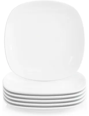 Productafbeelding van Dessertborden Elisa, porselein, 19x19 cm, set van 6.Dessertborden, 6 stuks