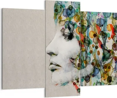 Produktbild von Bild auf Leinwand - Leinwandbild - Gesicht Frau - 130x100cm - Wand Bild - Wanddeko - Wandbilder - Leinwanddruck - Bilder - Kunstdruck - Wanddekoration - Leinwand bilder - Wandkunst - CB130x100-3533