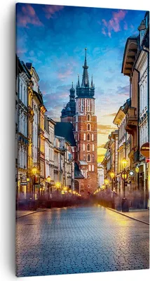 Produktbild von Bild auf Leinwand - Leinwandbild - Einteilig - Krakau Kirche Mariacki - 55x100cm - Wand Bild - Wanddeko - Wandbilder - Leinwanddruck - Bilder - Wanddekoration - Leinwand bilder - PA55x100-4722