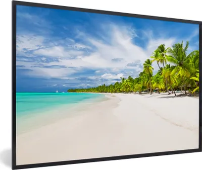 Produktbild von MuchoWow® MuchoWow® Gerahmtes Poster Strand - Meer - Palmen 30x20 cm - Poster mit zchwarzem Bilderrahmen - Kunstdruck - Bild-Poster