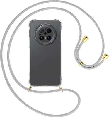Produktbild von Handykette Backcover-Schutzhülle mit Band (Metall goldfarben) für Huawei Mate 70 - silbergrau
