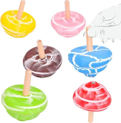 Image de Mini toupies colorées, jouets sensoriels, lot de 6