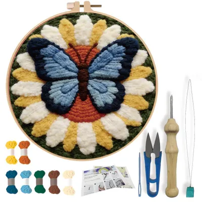 Punch-Naaldset Vlinder, DIY-Bastelset für Anfänger, 20 cm