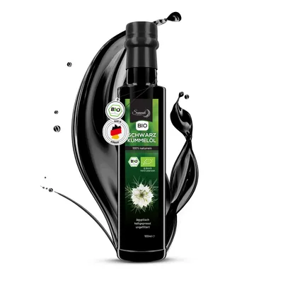 Produktbild von Sunnah Shop® Schwarzkümmelöl 100ml aus echten Nigella Sativa | Black seed oil | schwarzkümmelöl ungefiltert und kaltgepresst.