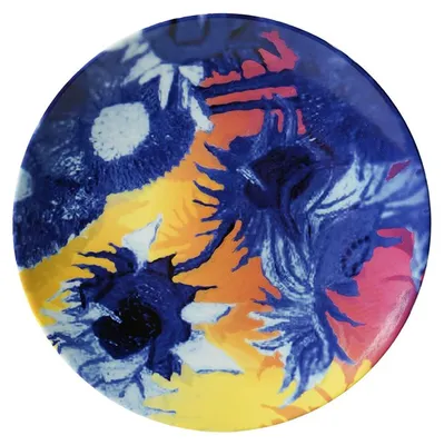 Imagen del producto de Heinen Delfts Blauw – Plato decorativo para pared, diseño "Color Pop" - Girasol - 16 cm