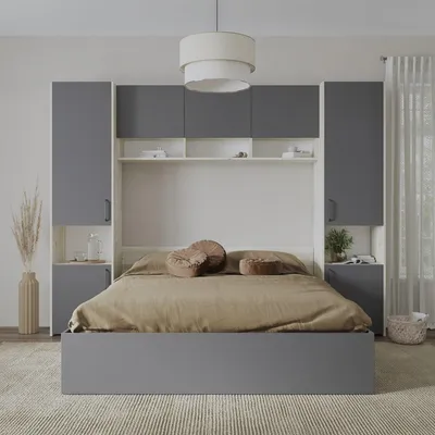 Productafbeelding van haaus Malmö V11 slaapkamer set, 160 x 200 cm, eikenhout wit/anthraciet
