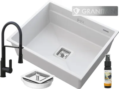 Produktbild von Unterbauspüle Granit Wasserhahn Siphon Quadratisch Epir 60