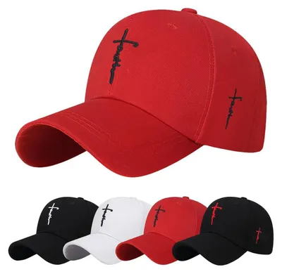 Produktbild von Baseballmütze Damen Herren Verstellbar Rot Polyester 56-60 cm
