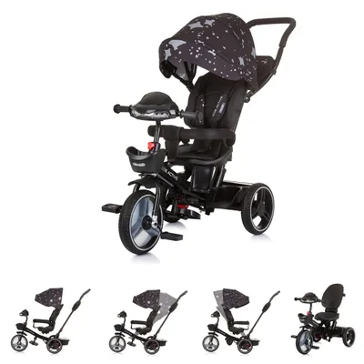 Obrázek produktu pro Chipolino Tříkolka Tříkolka Be Active 2 v 1 sedadlo otočné hudební světlo otočné černé