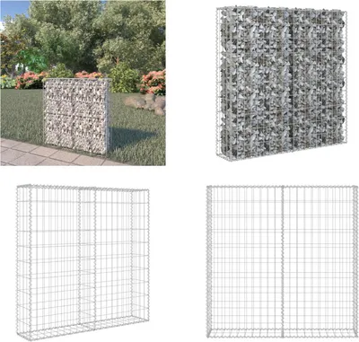 Produktbild von vidaXL Gabionenwand mit Abdeckung Verzinkter Stahl 80×20×100 cm - Gabionenwand - Gabionenwände - Gabione - Gabionen