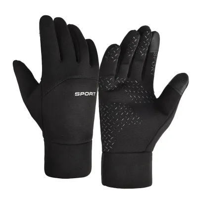 Imagen del producto de Guantes de invierno para hombre, compatibles con pantallas táctiles, resistentes al viento y al agua, con forro suave, ideales para actividades deportivas al aire libre y esquí. Color: . Talla: L