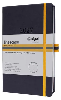 Image de SIGEL L2707 SIGEL Buchkalender CONCEPTUM Linescape 2027 dunkelgrau/gelb, 1 St.
