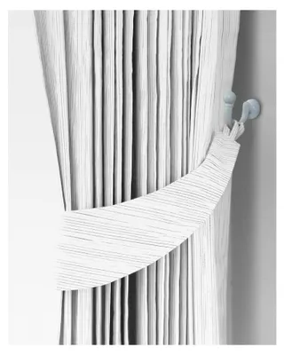 Produktbild von 6 Stück Vorhang Raffhalter Haken Gardinenhalter Wand Metall Weiß U-förmige Enden