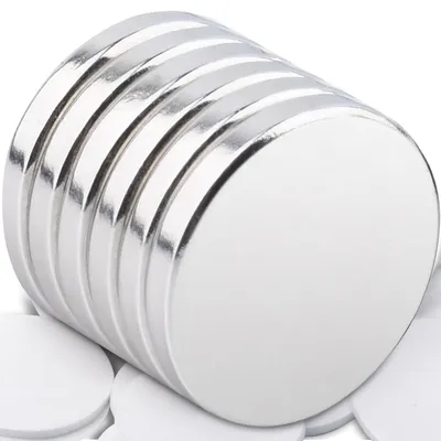 Image de Aimants en néodyme 20 x 3 mm, lot de 6, puissants, autocollants, pour tableau blanc, réfrigérateur, bureau, bande magnétique, autocollants, plats