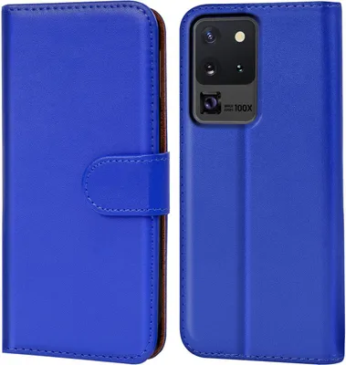Produktbild von Conie Klapp Tasche für Samsung Galaxy S20 Ultra Kartenfach Rundumschutz Hülle in Blau