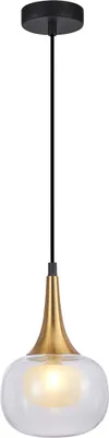 Zdjęcie produktu dla Lampa wisząca mosiężna szklana KONILA Italux PND-99709-1-BRO-CL