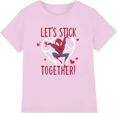 Produktbild von Spider-Man - "Stick Together" T-Shirt für Kinder - Valentinstag TV4207 (104) (Pink)