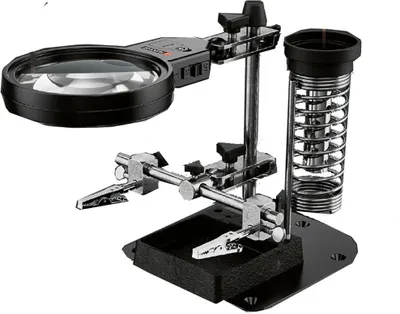 Produktbild von PARKSIDE® Feinmechaniker-Set Feinmechanikerlupe Lötkolbenhalter mit LED-Lupe