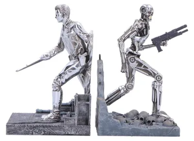 Zdjęcie produktu dla Podpórki do książek Terminator 2: T-1000 vs T-800, 19 cm