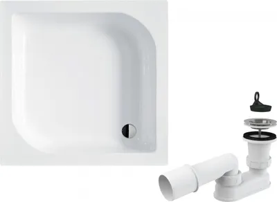 Obrázok produktu pre BESCO Ares sprchová vanička 70x70x16,5 cm + sifón