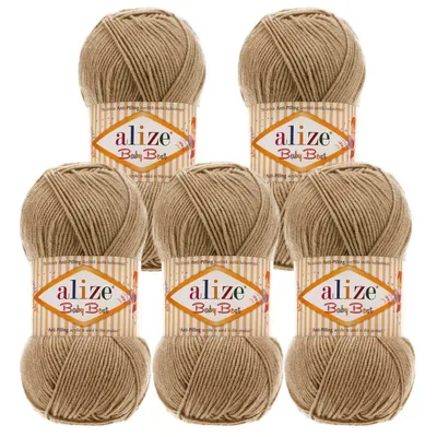 Produktbild von 5 x 100g Strickgarn ALIZE Baby Best uni Babywolle Wolle Antipilling 44 Farben