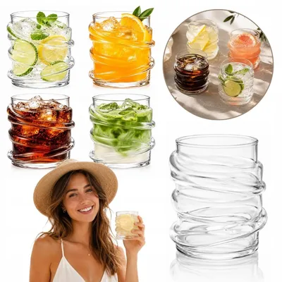 Obrázek produktu pro Sada 4 vlnitých sklenic 420 ml na kávu a drinky