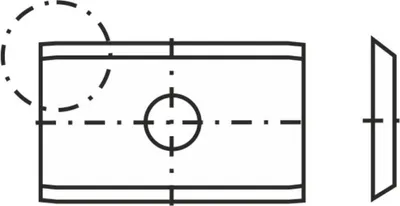 Produktbild von Wendeplatte 65 für Hobelköpfe 24,7x12x1,5mm 35° 50 St.