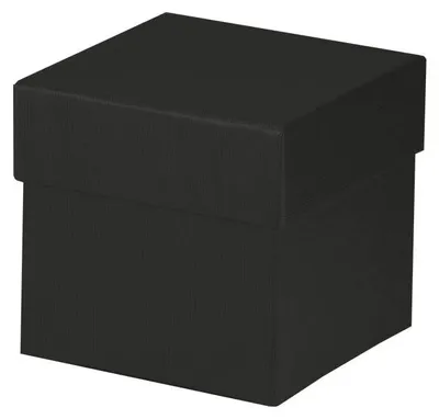 Produktbild von Karton Boxline quadratisch 105x105x105mm Schwarz Rössler 1 Stück Verpackung