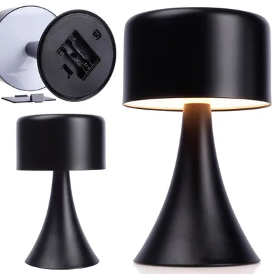 Zdjęcie produktu dla Vilde lampka nocna lampka stołowa lampka biurkowa lampka nocna LED metalowa czarna bezprzewodowa 20,5 cm