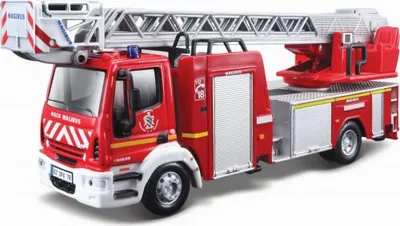 Zdjęcie produktu dla BBURAGO Iveco Magirus, Wóz strażacki, Czerwony, Srebrny, Biały