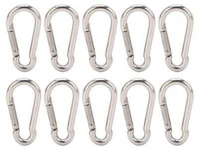 Produktbild von 10 Stück Karabinerhaken mit Karabinerhaken, robuste Schnellverbindung aus 304 Edelstahl für Vogelhäuschen, 4 mm