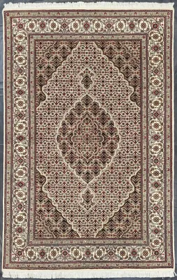 Produktbild von Teppich VICTORIA TABRIZ 10/52 | handgeknüpft | Farbe: creme; Größe: 120x180 cm | strapazierfähig und leicht zu reinigen | Wohnzimmer | Schlafzimmer