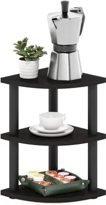 Produktbild von Famanu Eckregal 3-lagig – Kompaktes Regal für Kaffeebereich – Schwarz