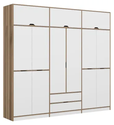 Produktbild von Fissiraga - Großer Kleiderschrank, 277x253h cm Weiß, 2 Schubladen