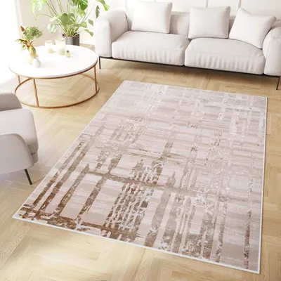 Obrázek produktu pro Tapiso Koberec Crystal Modern Brown Beige Obývací pokoj 120 x 170 cm