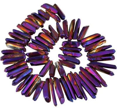 Produktbild von Kristallpunkt Perlen Strang Regenbogen Lila 13mm-42mm 15 Zoll Lose Perlen für Schmuckherstellung