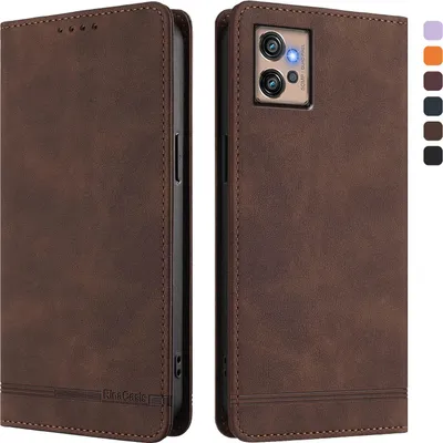 Obrázek produktu pro Pouzdro pro Motorola Moto G32, retroPolyuretankožené flip pouzdro s stojánkem a přihrádkami na karty Hnědý